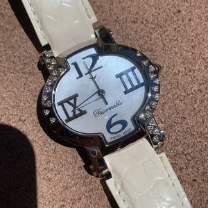 Faconnable - Lady Hydra White alligator skin watch